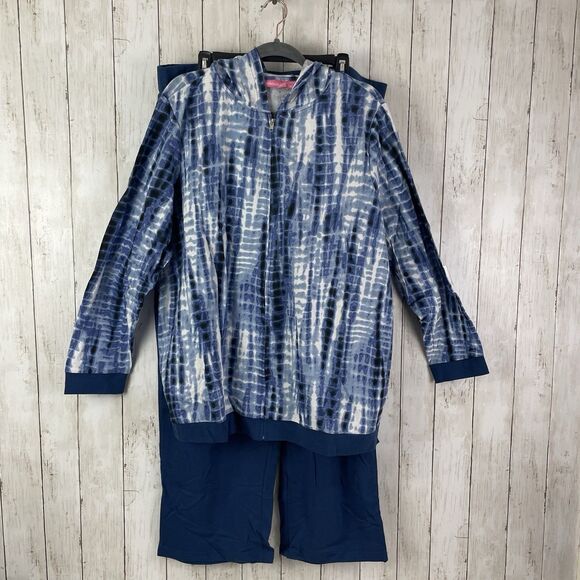 Woman Within 2pc Outfit 1X Full Zip Jacket W/ Pull On Pants Athleisure B… - Picture 1 of 16